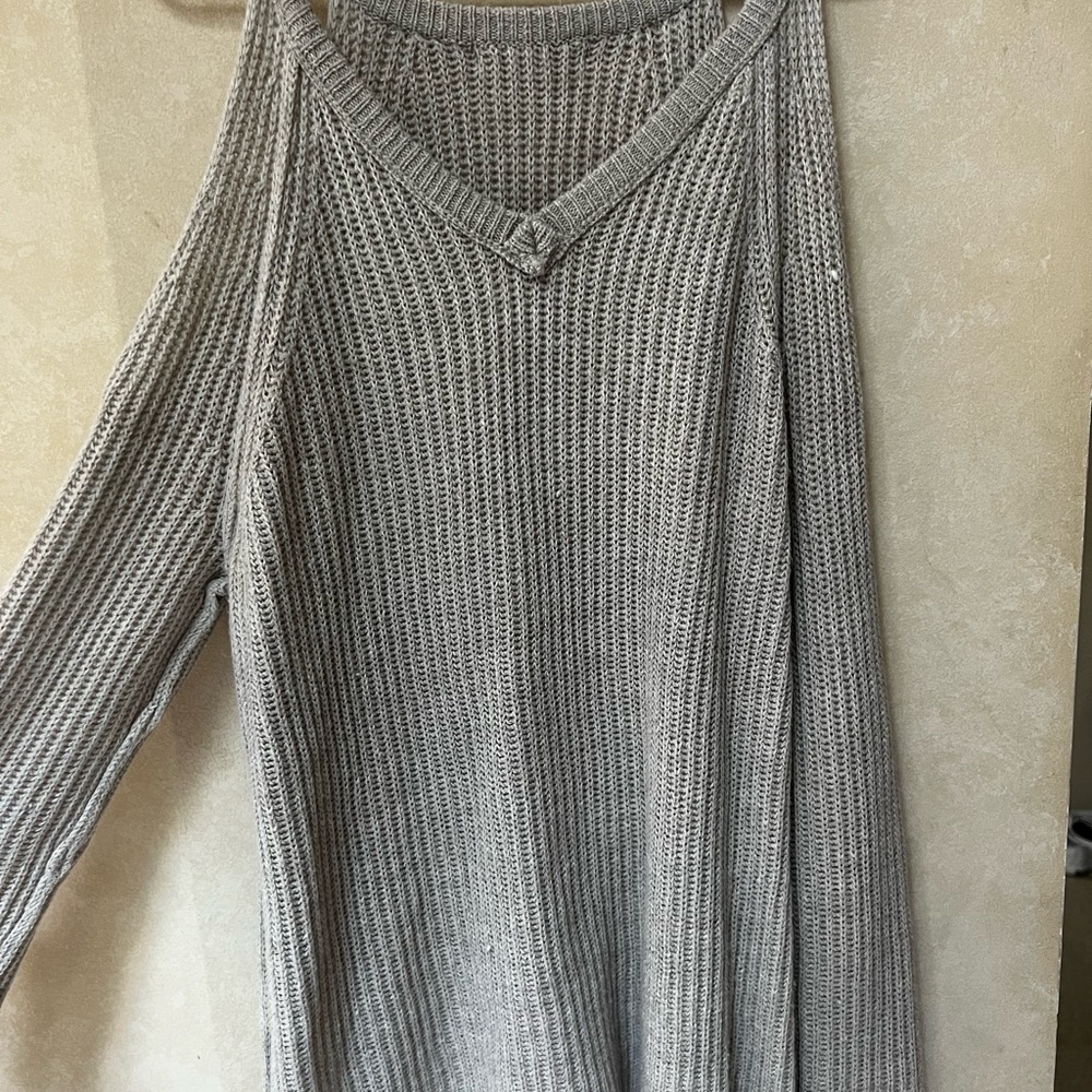 Cold Shoulder Over Sized Sweater
